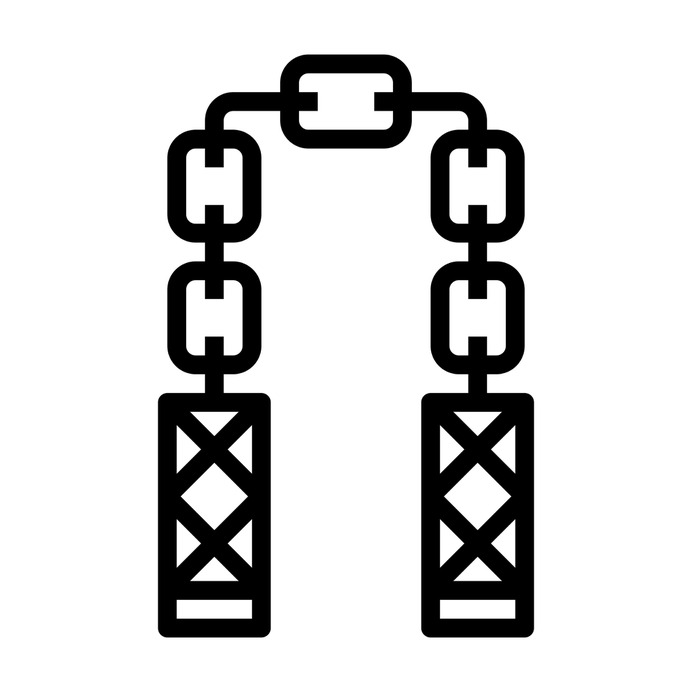 See more icon inspiration related to nunchaku, cultures, sports and competition, miscellaneous, ninja, martial arts, karate, asian, weapon, oriental and security on Flaticon.