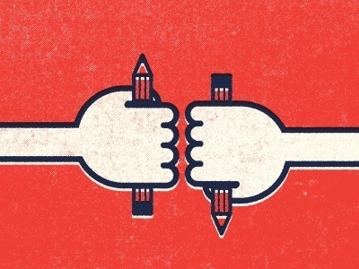 Dribbble - Design Bros 2 by Zach Graham #fist #illustration #pencil #texture