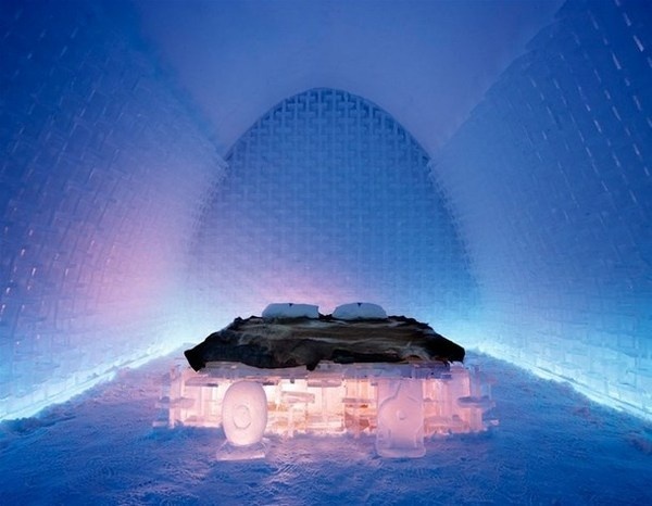 Artistic bed in ICEHOTEL #hotel #ice #art