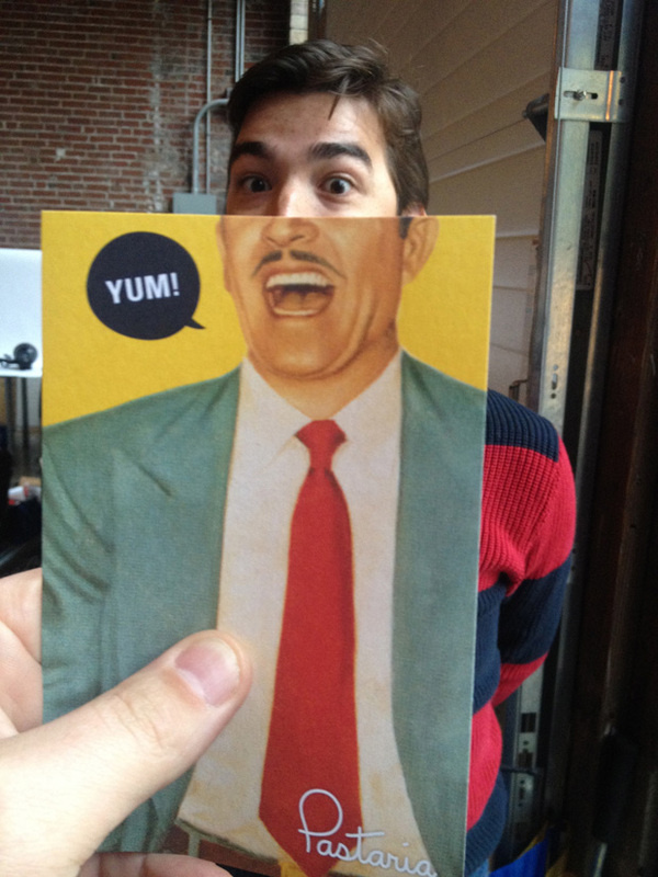 Pastaria St. Louis Check Postcard Fun #design #graphic #identity