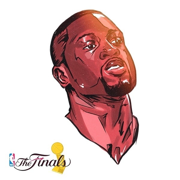 NBA Finals 2014 Sketches on Behance #heat #illustration #wade #basketball #miami