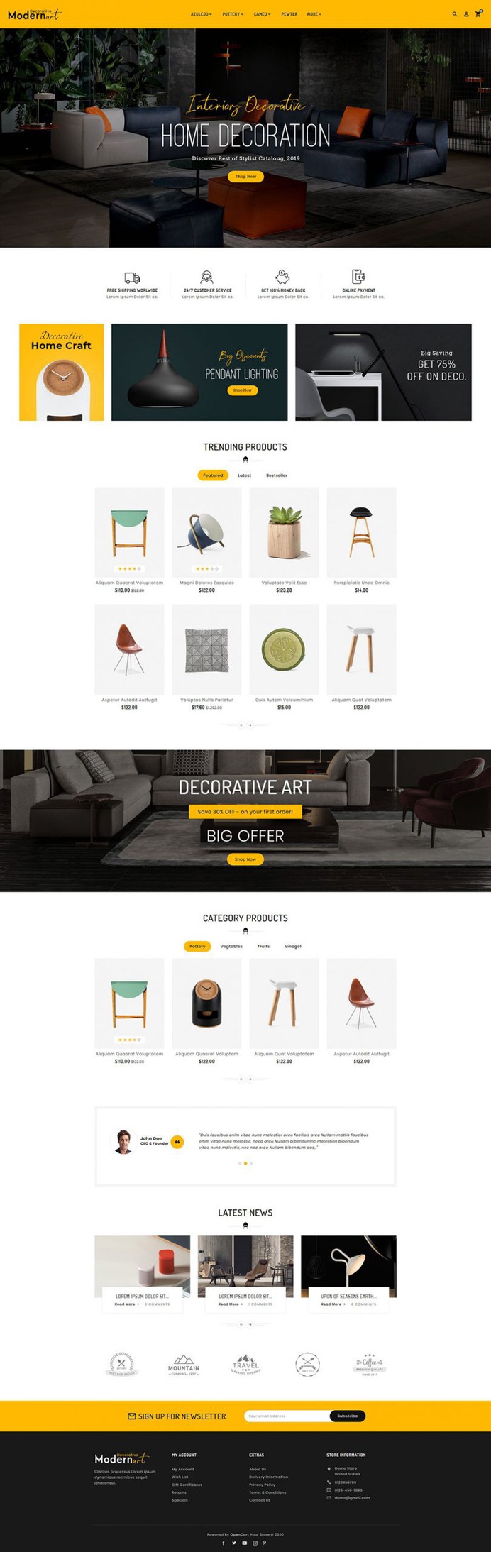 Modern Art - OpenCart Multi-Purpose Responsive Theme | TemplateTrip