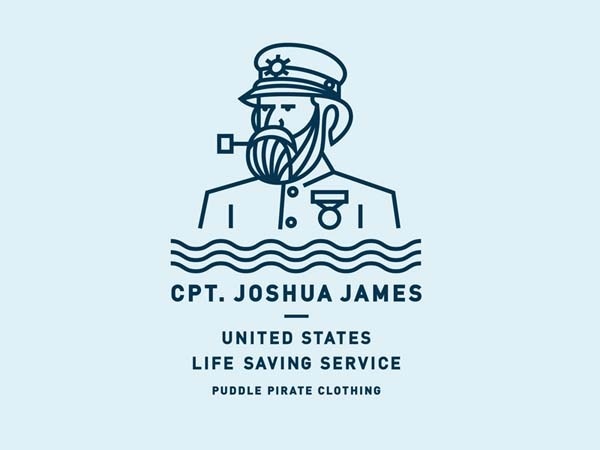 Puddle Pirate Monoline Logo