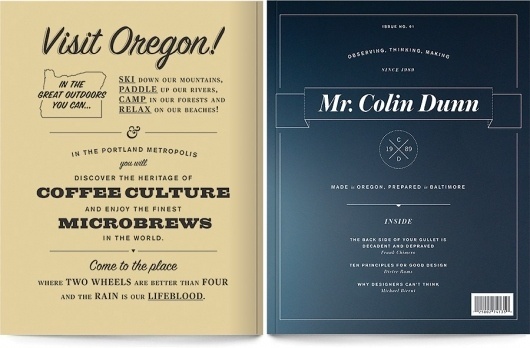 Personal Magazine – Portfolio & Blog of Designer Colin Dunn #script #branding #print #slabserif #vintage #typography