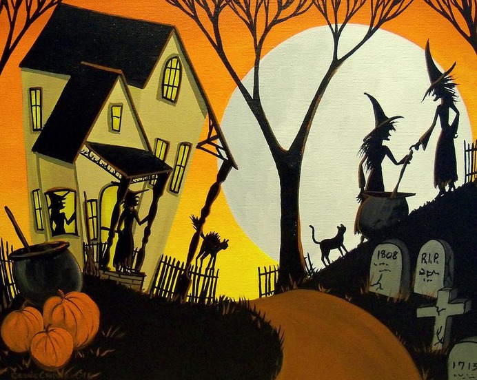 beginner easy halloween paintings & paint by numbers #painting