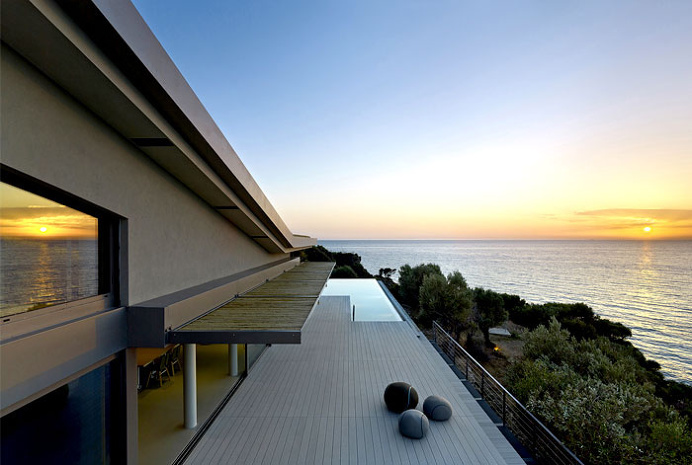 Greek Island Mansion with Beautiful Stone Walls by Z-level - #architecture, #house, #housedesign, #pool