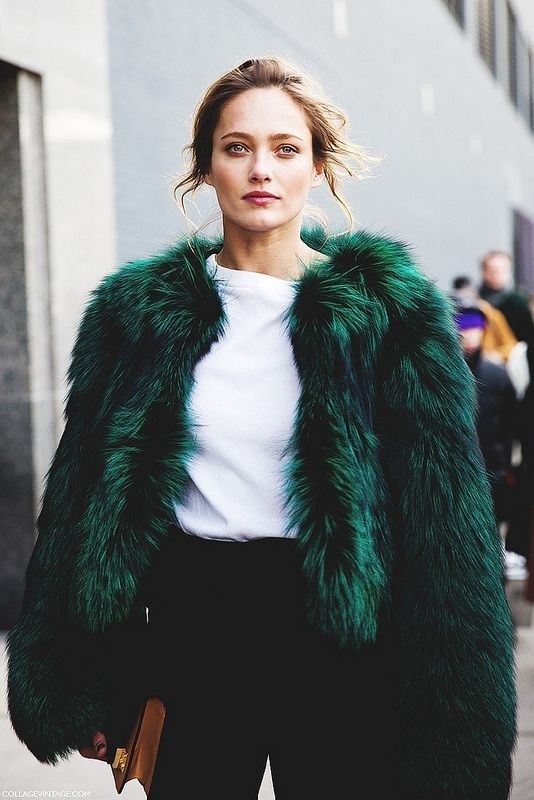 fashion, fur, green, model