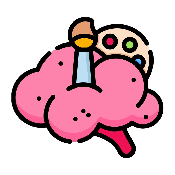 See more icon inspiration related to brain, brush, paint, art, art and design, healthcare and medical, human brain, body organ, palette, body part, electronics, medical and people on Flaticon.