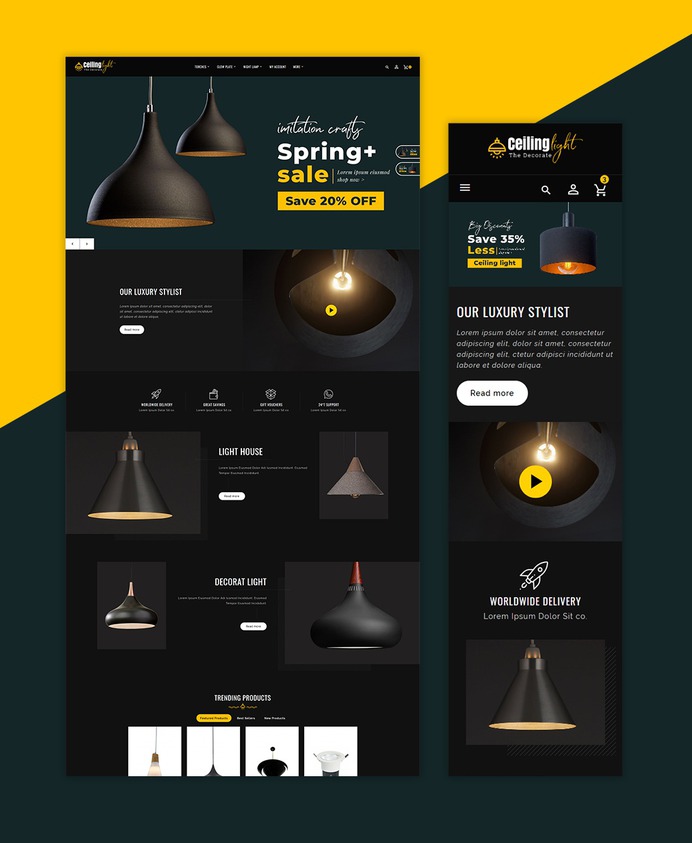 #Ceiling #Lights #Home #Decor - #Decorative #Art - #Prestashop #Responsive #Theme | #TemplateTrip #eCommerce #Website #Design #Template