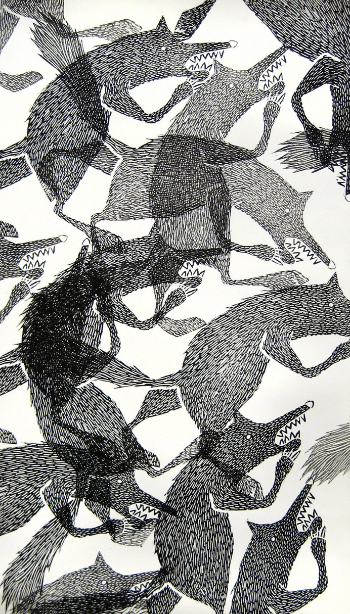 wolf print. i should work on making more prints. nothing but love