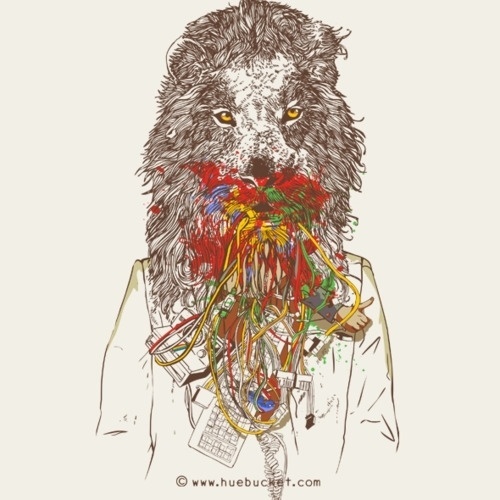 HUEBUCKET #blood #instagram #lion #eat #feed #facebook #internet #twitter #meal #social