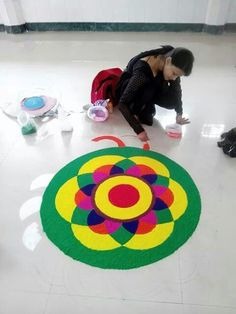 Colorful rangoli designs for diwali