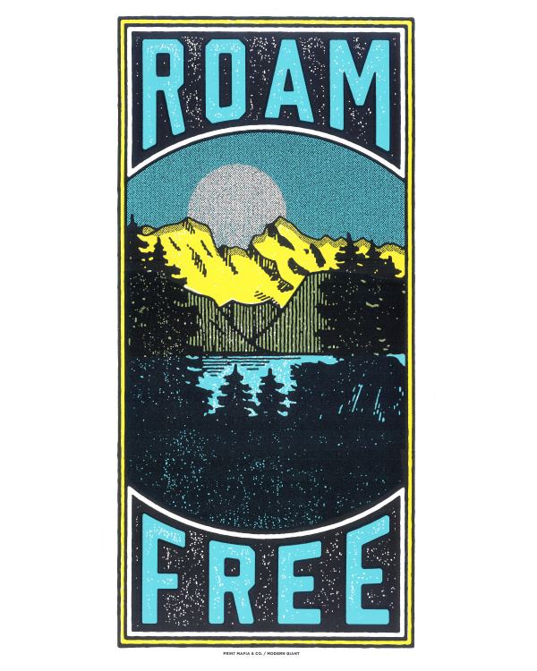 #free #road #outdoors #screeprint #poster