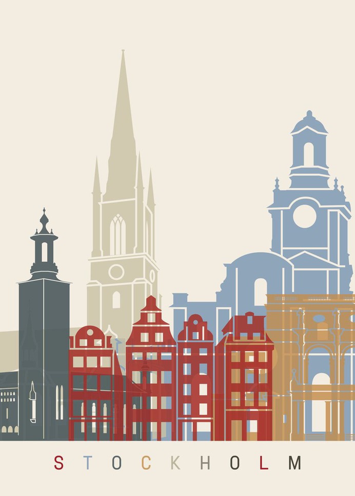 "Stockholm" Poster Print on metal by Sam Kal