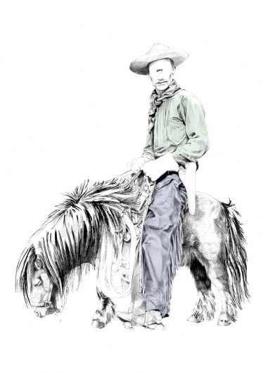 One eye with his Pony on the Behance Network #eye #illustration #cowboy #one #eakkarla #pony