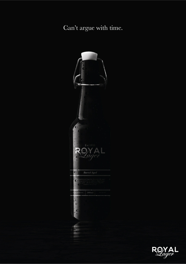 Royal Lager on Behance #beer #bottle #wingtop #black #beautiful #lager