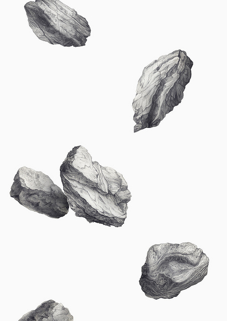 Light as a Rock by Eibatova Karina #white #drawing #black #and