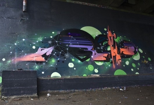 Galactic Graffiti Typography by Roid | Abduzeedo | Graphic Design Inspiration and Photoshop Tutorials #graffiti #illustration #retro