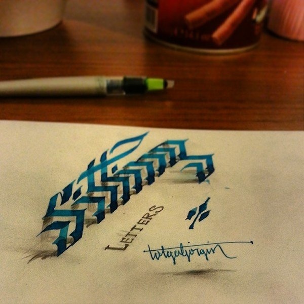 Nathan Shinkle - betype: 3D Lettering with Parallelpen by Tolga... #type #shadow