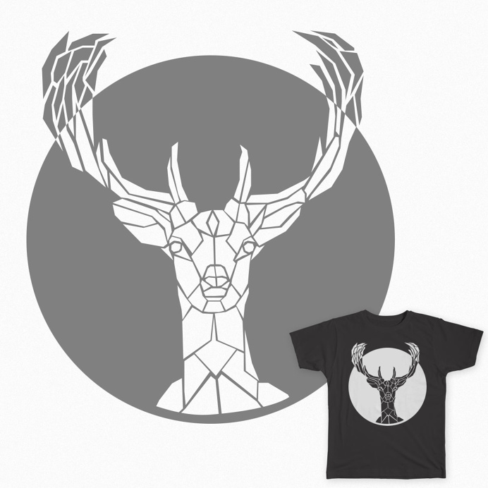 A "fauxpoly" deer tee shirt. #deer #threadless #tee shirt #polygon