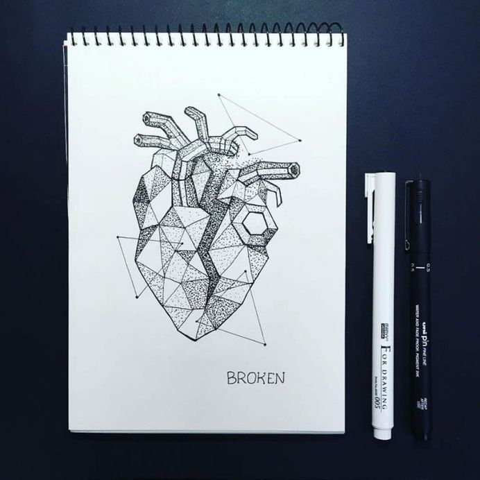 Dotwork Tattoo Sketches – Broken by by Anna Sereda