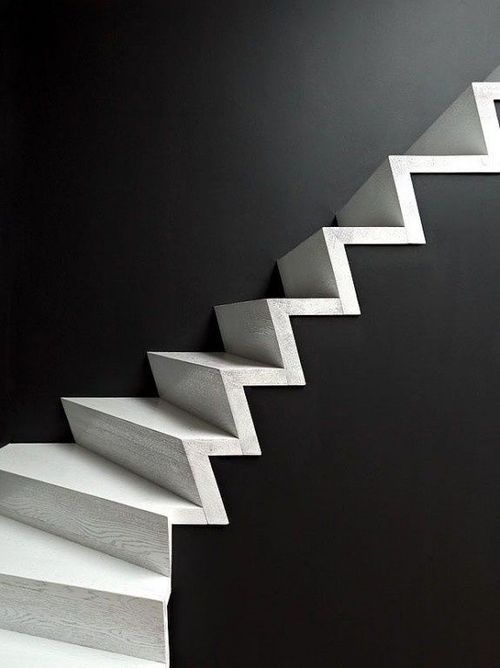 Silver blonde #stairs #wall #black