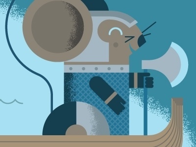 Dribbble - Viking Mouse by Ryan Brinkerhoff #ryan #mouse #brinkerhoff #illustration #boat #axe #viking
