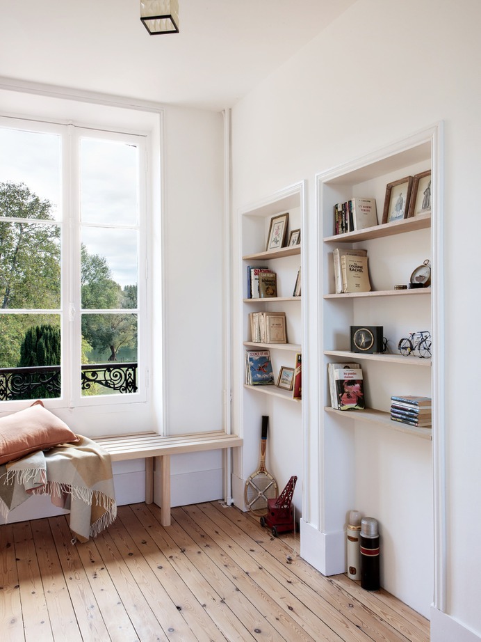 A built-in window bench with a view.