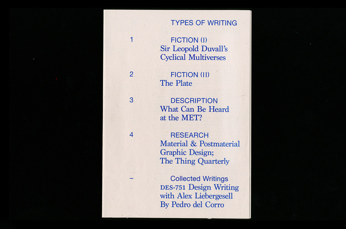 Types of Writing, by Pedro del Corro