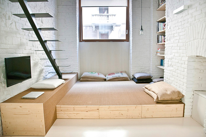 Small studio apartment design R3Architetti - www.homeworlddesign. com (6) #loft #apartment #torino #tiny