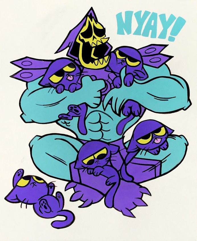 Kyra Kupetsky "Kitties!" #skull #cat