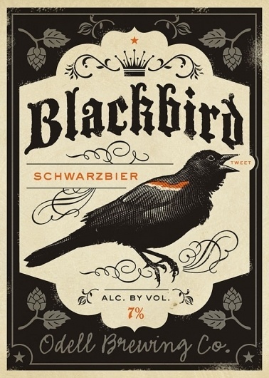 The Fox Is Black » Odell Brewing TwitterBrew Tap Design Contest #colorado #tenfold #poster #art #collective #blackbird