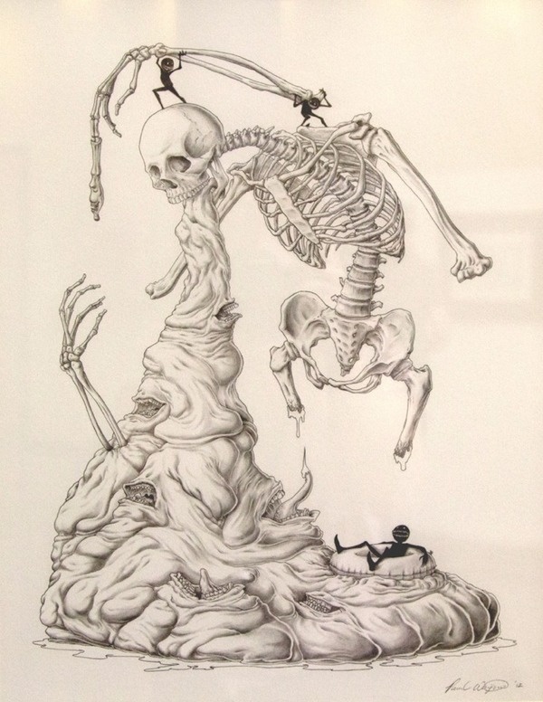 Paul Waijman – Absolute Power of the Tongue #abstract #skeleton #waijman #tongue #death #paul