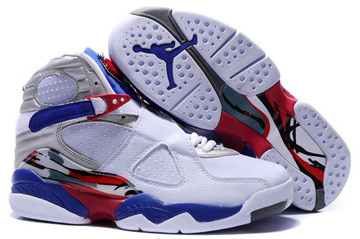 Jordan 8 white blue red Nike Womens Size Shoes #shoes