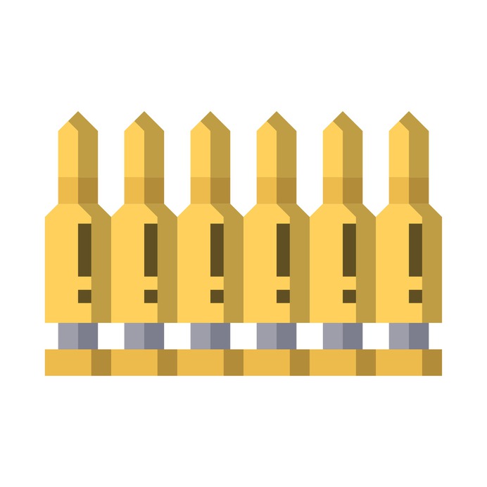 See more icon inspiration related to ammunition, miscellaneous, cartridge, bullets, crime, shot, shoot, gun, weapon and war on Flaticon.