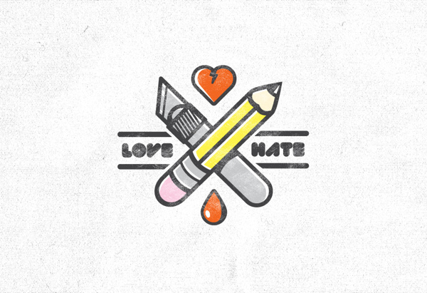 Love Hate Illustration on Behance #mark #florida #hate #illustration #orlando #type #love