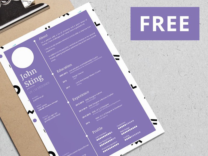 Sting Resume - Free Clean and Minimalist Resume Template