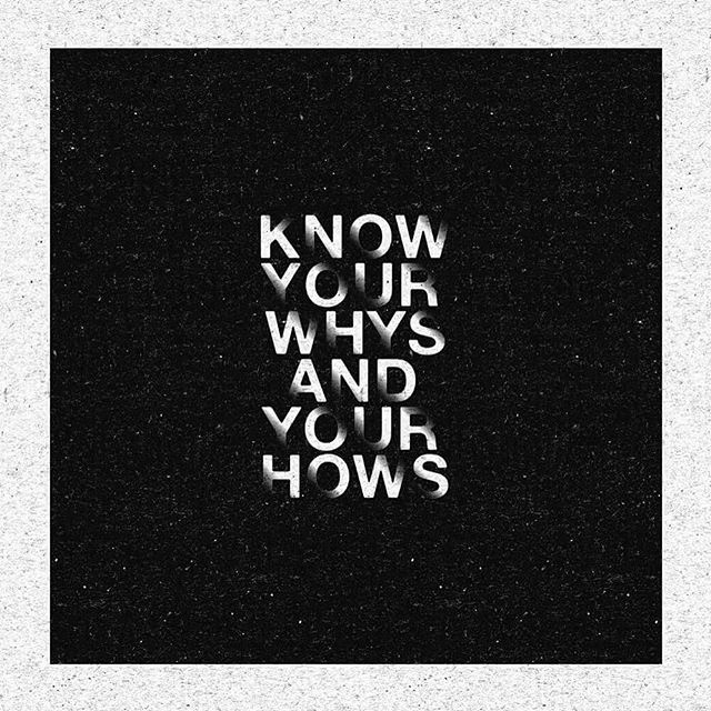 KNOW YOUR WHYS AND YOUR HOWS / Rinski #Poster #typography #graphicdesign #technique