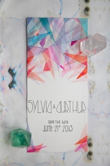 Modern Watercolor Save the Date | Invitation Crush #watercolor #paper #geometric #invitation