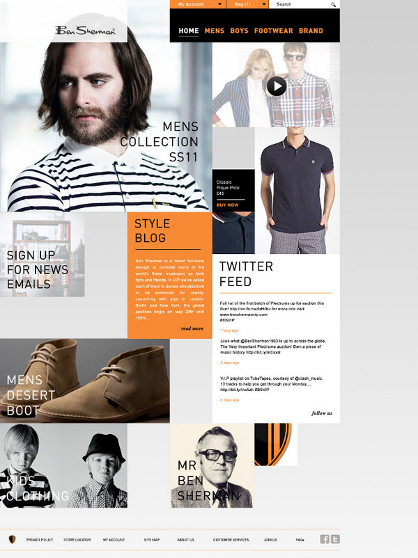 Ben Sherman David Burns | Graphic Design Portfolio #modular #sherman #website #grid #block #ecommerce #fashion #ben