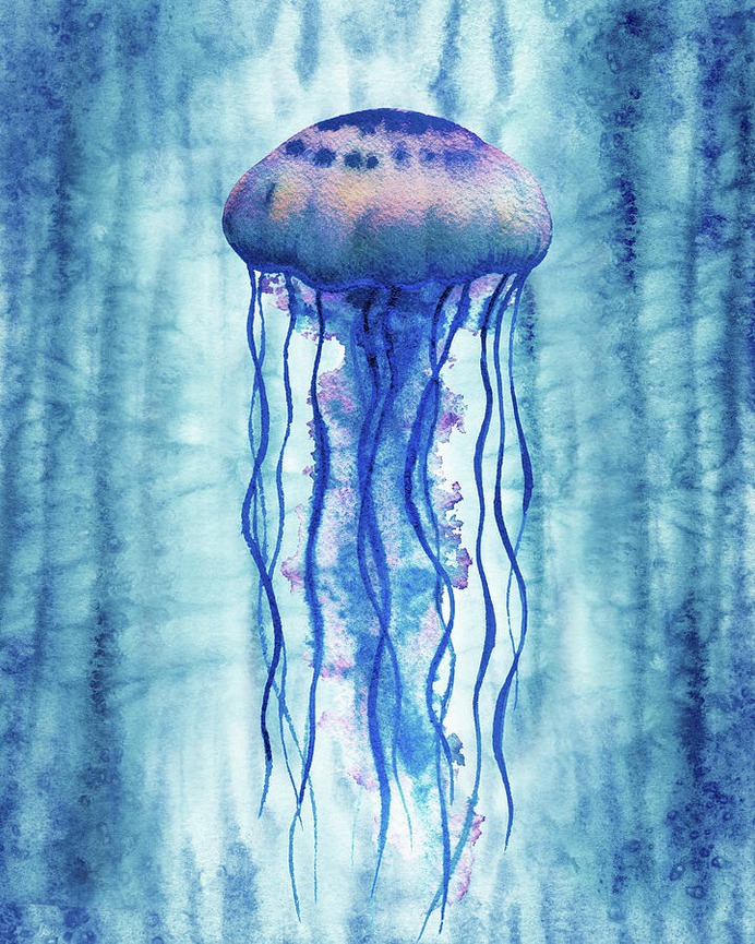 easy jellyfish painting & jellyfish paint by numbers