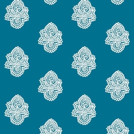 Double Blossom Chalk on Federal - frocklove - Spoonflower #offset #print #textile #paisely