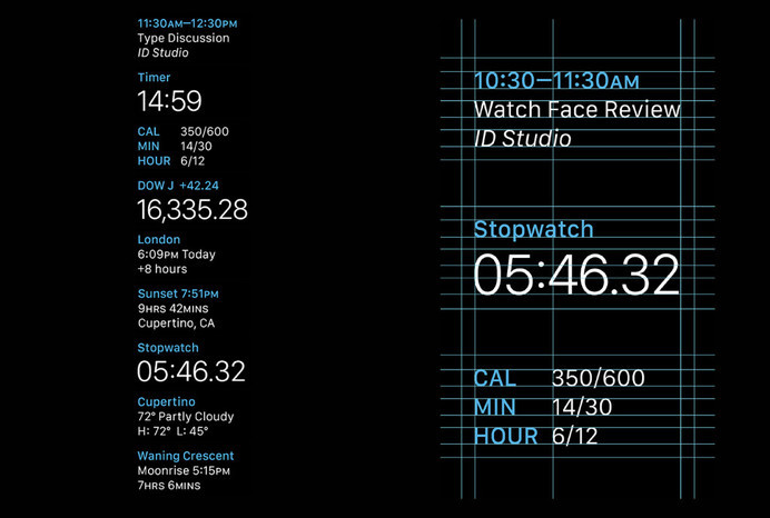 Apple Watch GUI Design #watch #face #apple #grid #layout