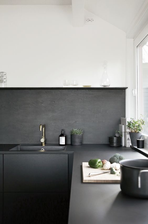 Black and white kitchen. Photo by Nina Holst. #ninaholst #kitchen #blackandwhite