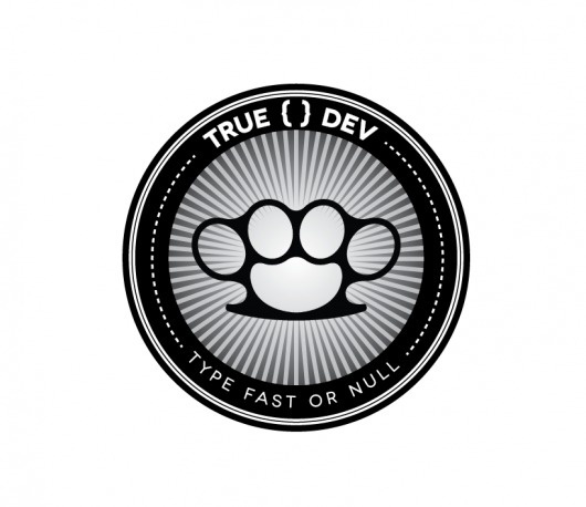 Dribbble - true-dev.png by Jared Erickson #stamp #weapons #knuckles #dev #brass #logo
