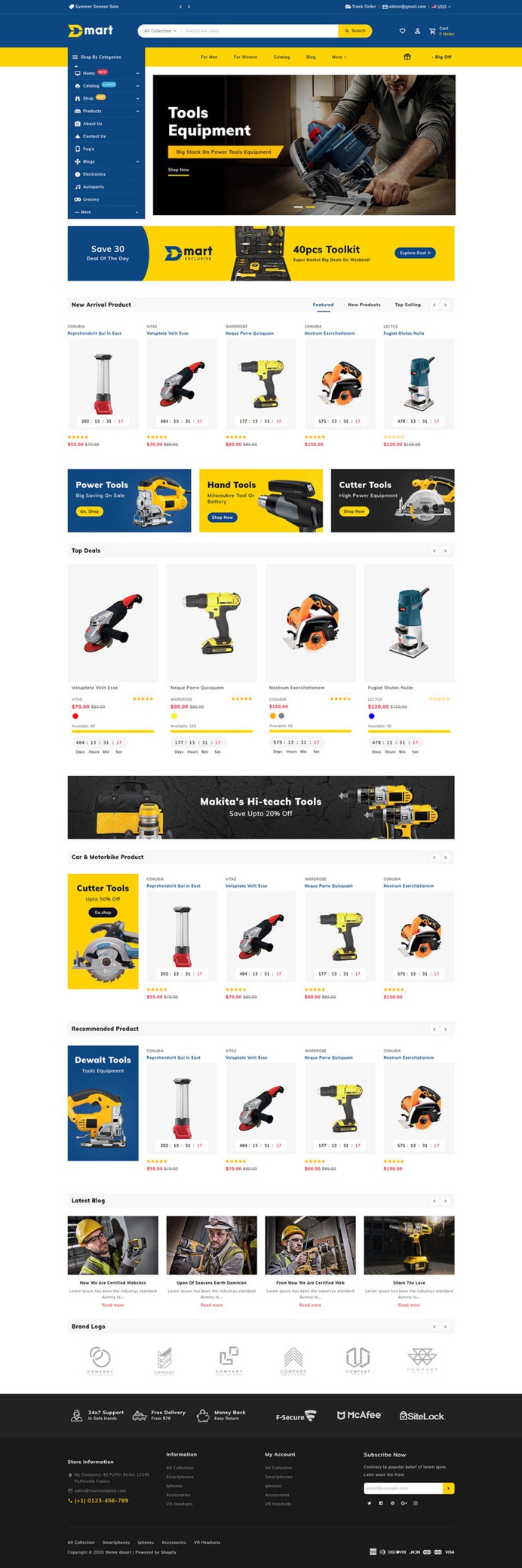 #Dmart - #Shopify #Multipurpose #Responsive #Theme | #TemplateTrip #eCommerce #Website #Design
