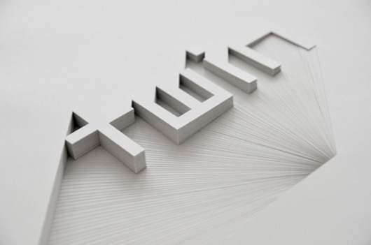It's Nice That : Brilliantly sophisticated paper sculptures from the excellent Bianca Chang #cut #lettering #white #twin #paper #typography