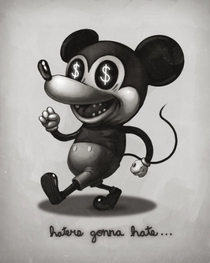 What_can_I_say_I_love_painting_Mickey_Mouse._This_is_from_a_doodle_a_couple_months_ago_that_developed_into_this_sort_of_8220_haters_gonna_hate_8221_st #mickey #hate #print #design #mitchell #mike #gonna #haters
