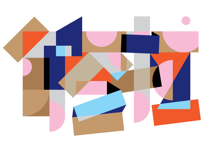Nod Young, shapes, color, bright, fun