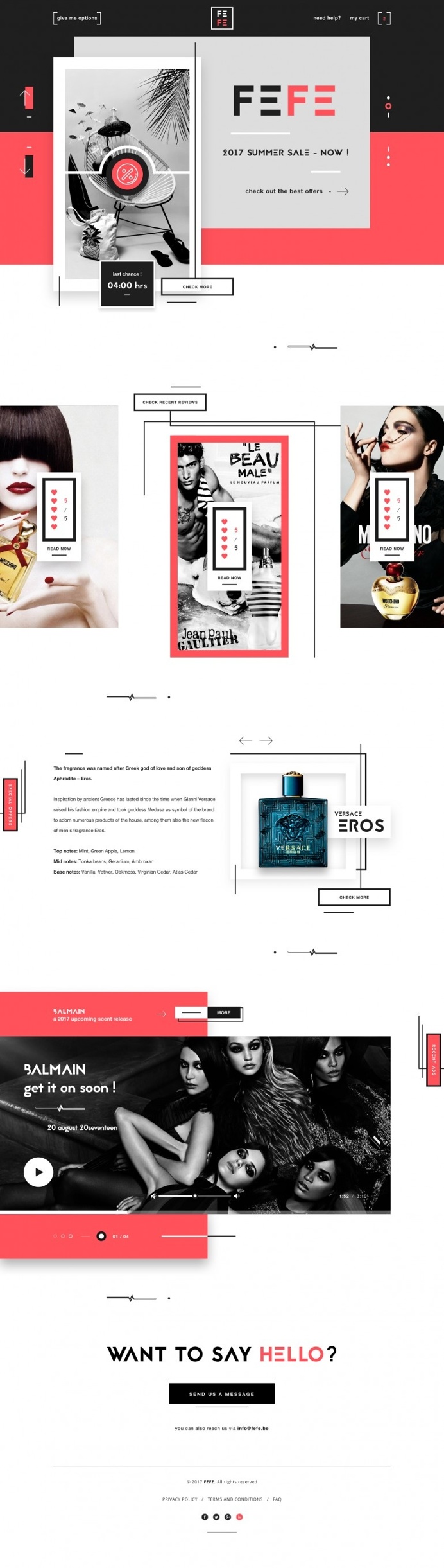 FEFE – Perfume shop landing page by Robert Berki